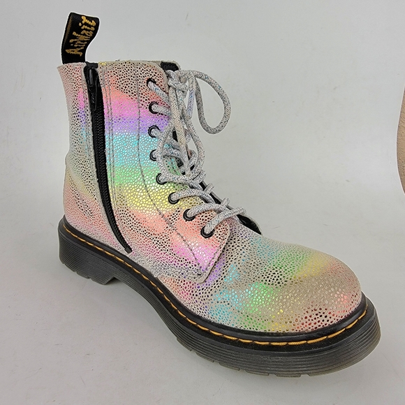 Doc Dr. Martens 1460 Pascal Rainbow Combat Boots Youth Girls 4 EU 36 - Picture 3 of 8
